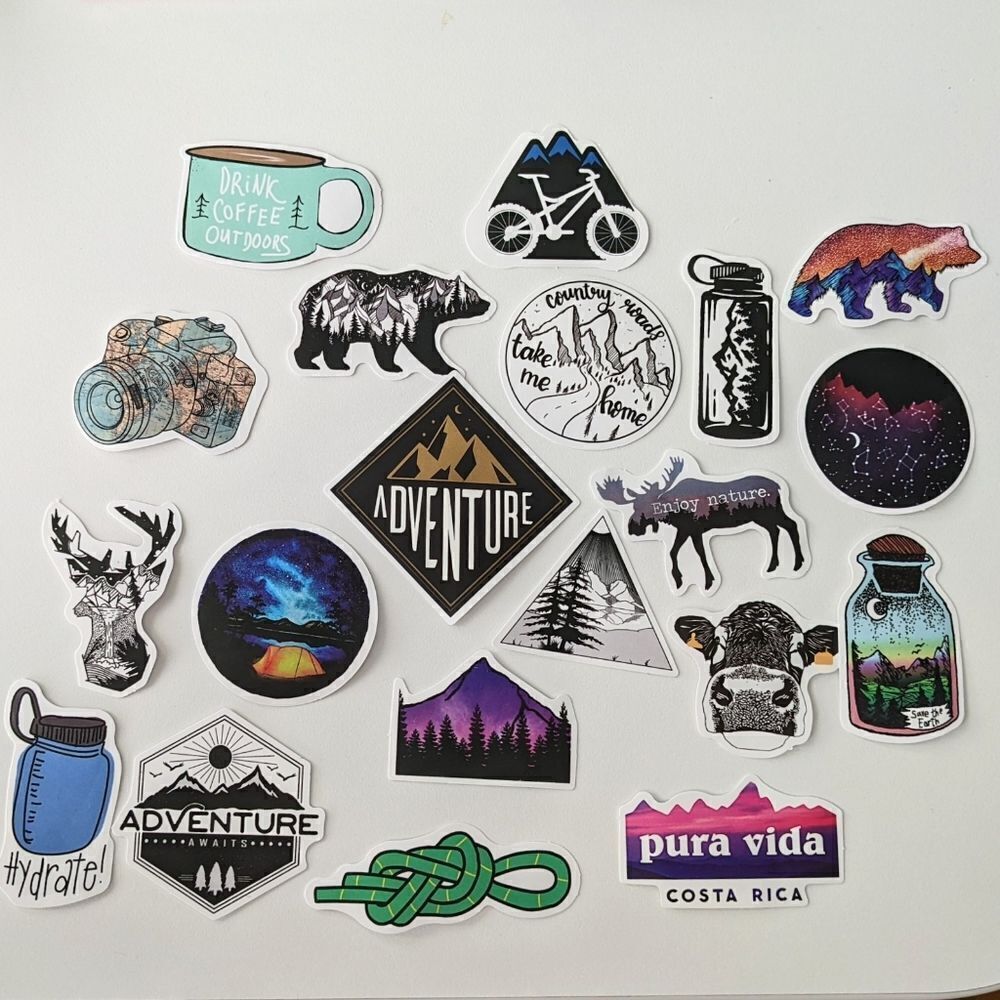 BIG lot of 20 pcs outdoor adventure hiking stickers decal H013